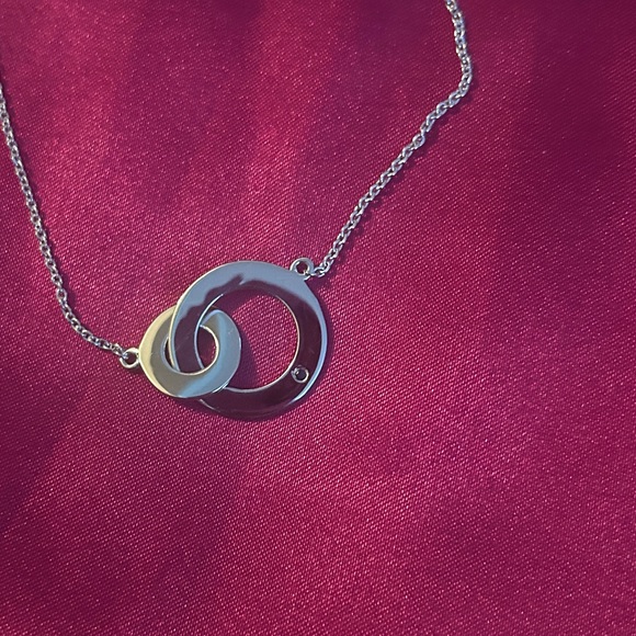 Sterling Silver Necklace with Intertwined Circles - Picture 2 of 5